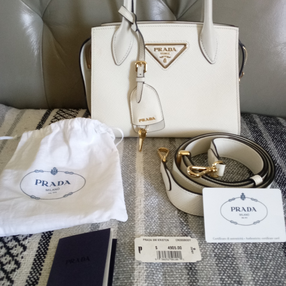 Prada White Leather Handbag